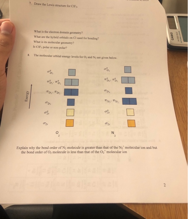 Solved 7. Draw the Lewis structure for CIF- What is the | Chegg.com