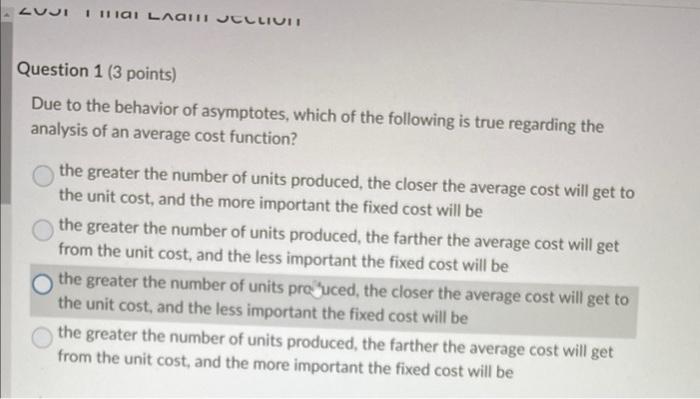 Solved Question 1 ( 3 points) Due to the behavior of | Chegg.com