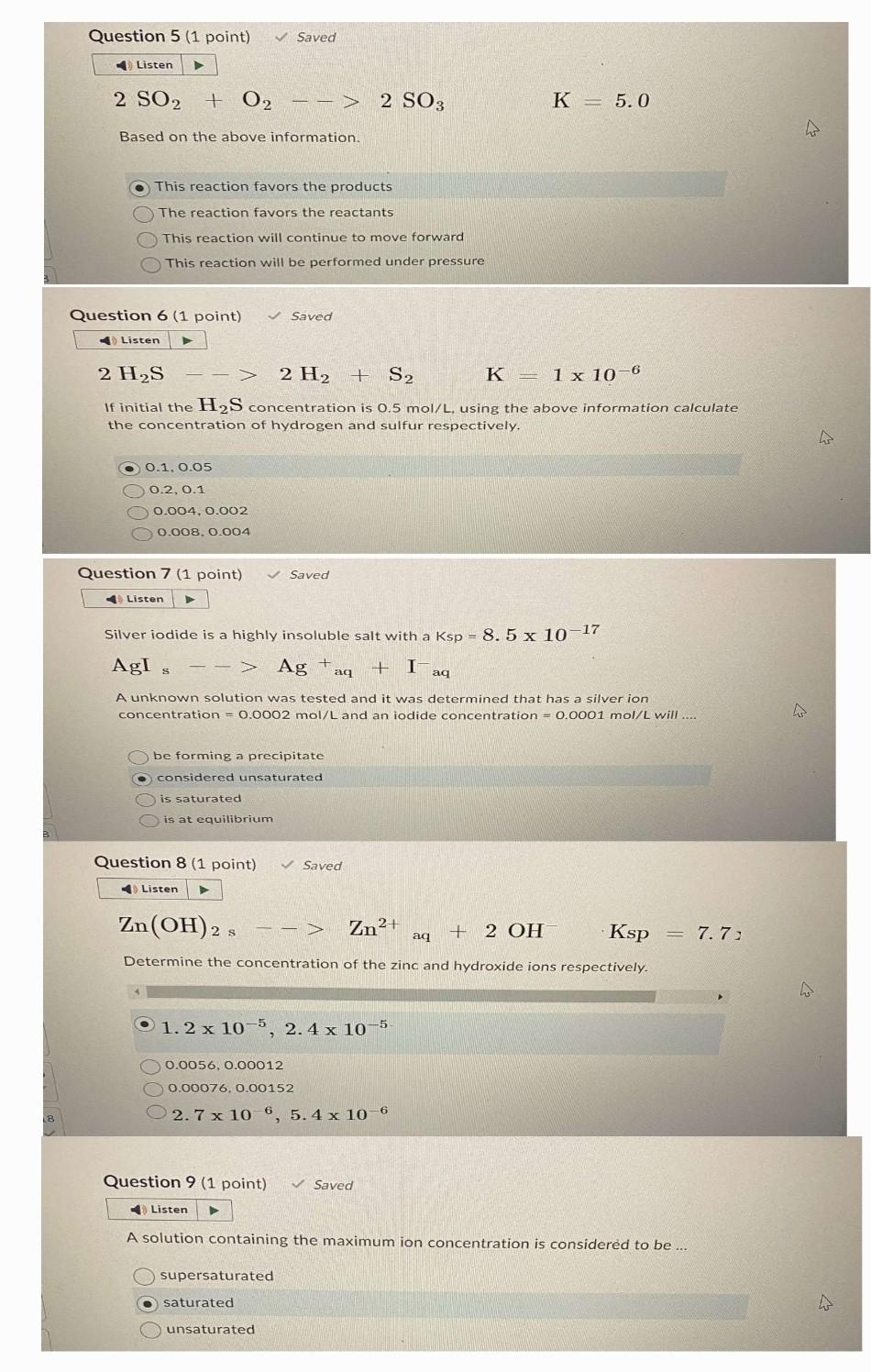 Solved 2SO2+O2−⋯2SO3 K=5.0 Based on the above information. | Chegg.com