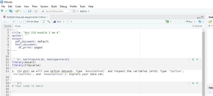 Solved RStudio File Edit Code View Plots Session Build Debug | Chegg.com