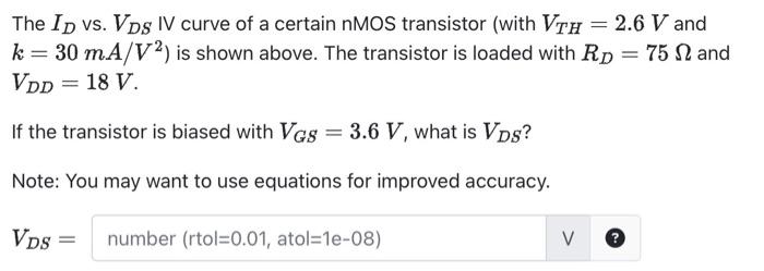 The ID vs. VDS curve of a certain nMOS transistor | Chegg.com