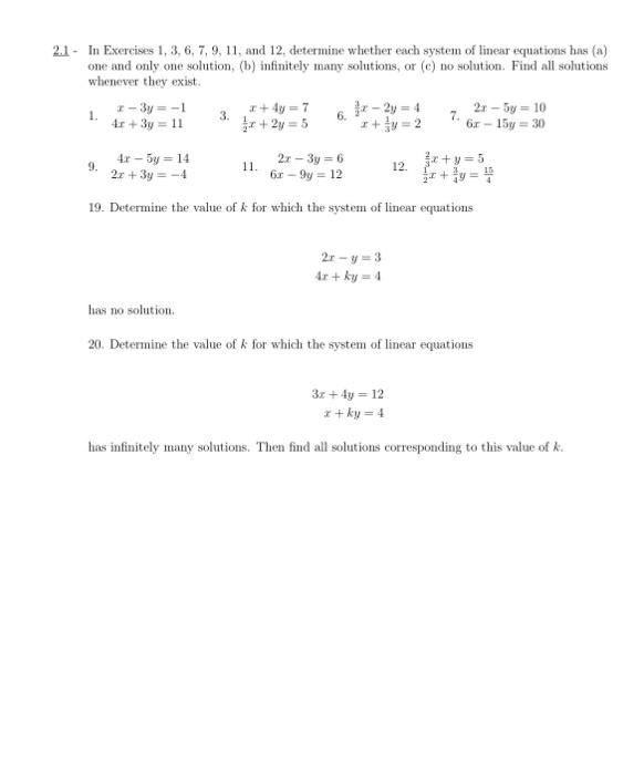 Solved 2.1 - In Exercises 1, 3, 6, 7, 9, 11, and 12. | Chegg.com