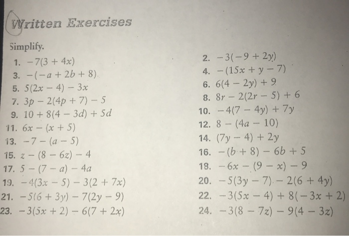 Solved Written Exercises Simplify 1 713 4x 3 A Chegg Com