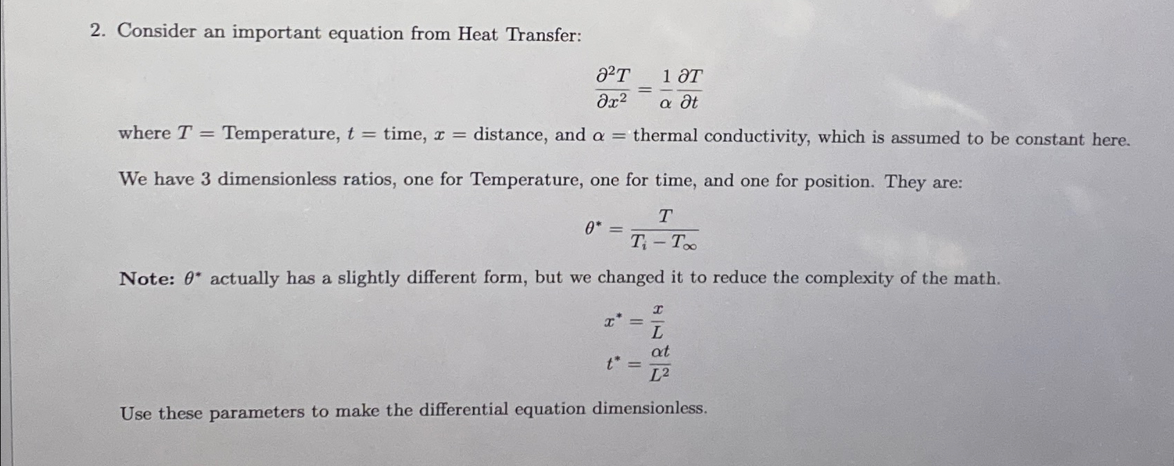 Solved Consider an important equation from Heat | Chegg.com