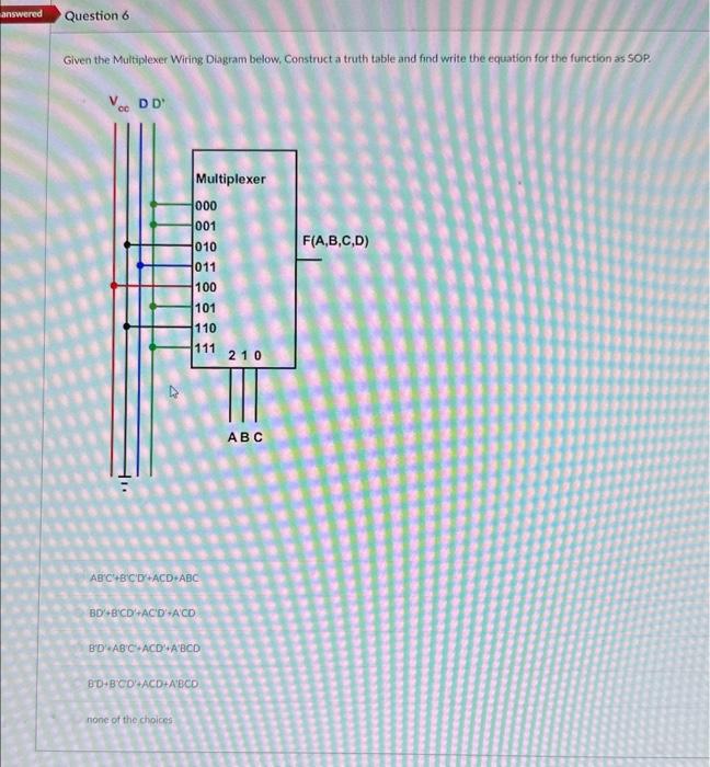 Solved Given The Multiplexer Wiring Diagram Below, Construct | Chegg.com