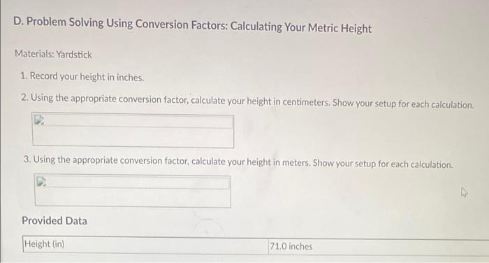 Solved Part C.4 Metric-U.S. System Conversion Factors for | Chegg.com