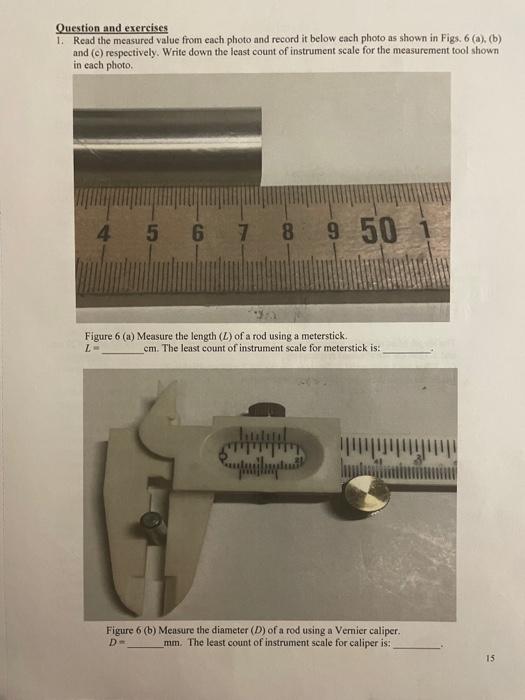 Solved i need with this problem it involves Vernier Calipers