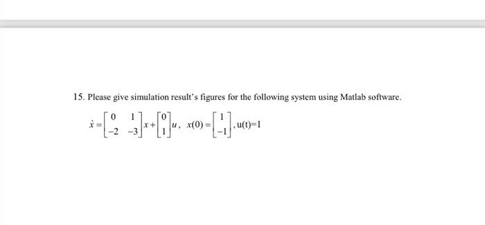 Solved 15. Please Give Simulation Result's Figures For The | Chegg.com