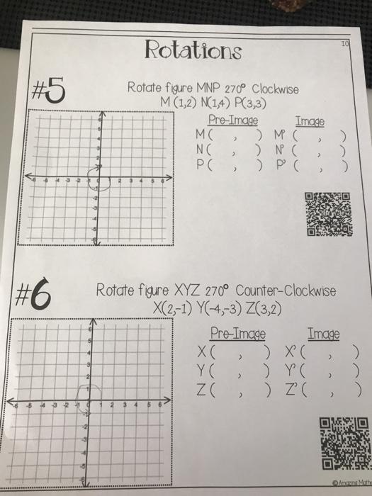 Solved Rotations N 3 Rotate Figure Mnp 180 Clockwise Chegg Com