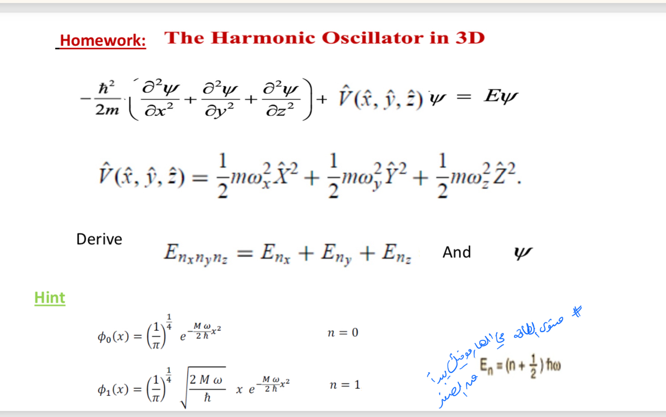Solved Homework: The Harmonic Oscillator in | Chegg.com