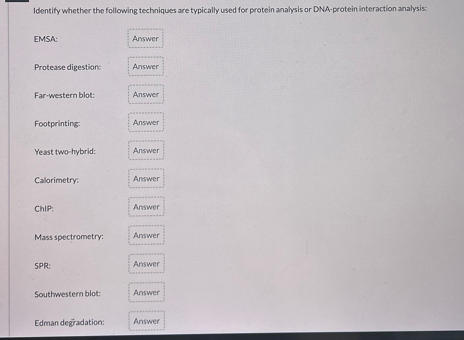 Solved Identify whether the following techniques are Chegg