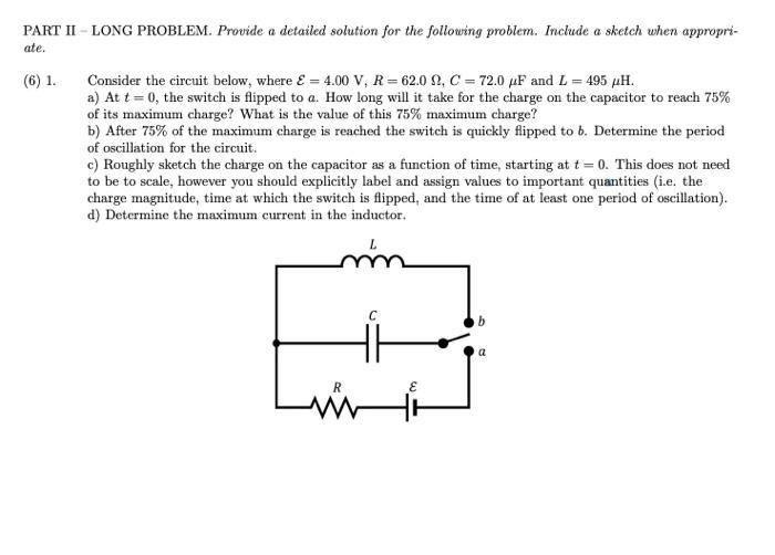 Solved PART II - LONG PROBLEM. Provide A Detailed Solution | Chegg.com