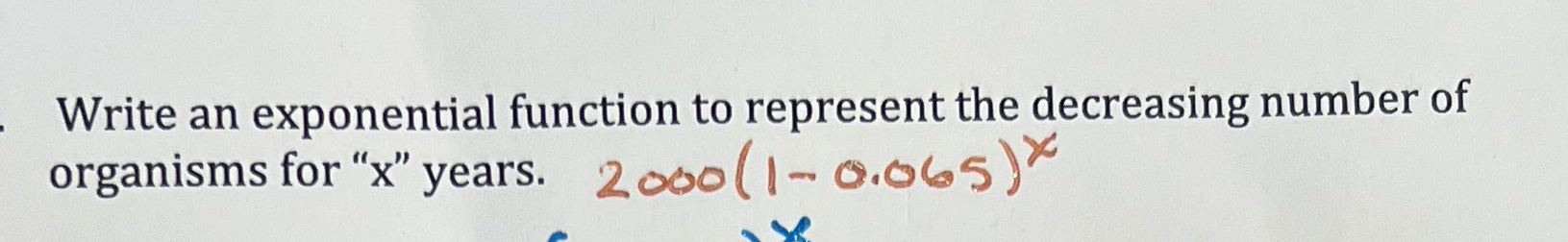 Solved Write an exponential function to represent the | Chegg.com