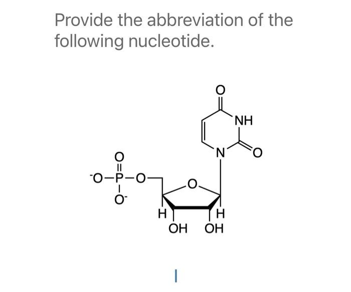 Solved Provide The Abbreviation Of The Following Nucleotide. 