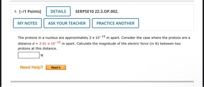 Solved 5. [-/1 Points) DETAILS SERPSE10 22.3.OP.002. MY | Chegg.com