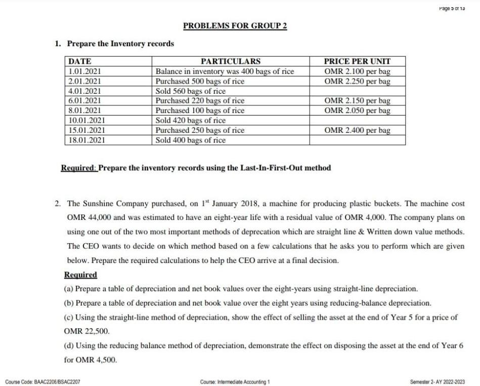 Solved In the first question, I want a table last in first | Chegg.com