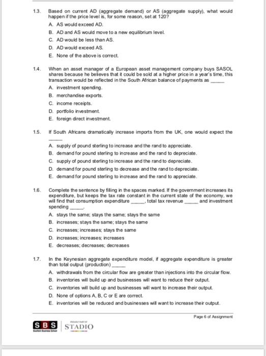 Question 1 [10] MULTIPLE-CHOICE QUESTIONS Each of the | Chegg.com