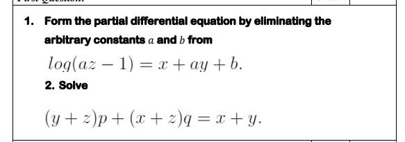 Solved Form The Partial Differential Equation By Eliminating | Chegg.com