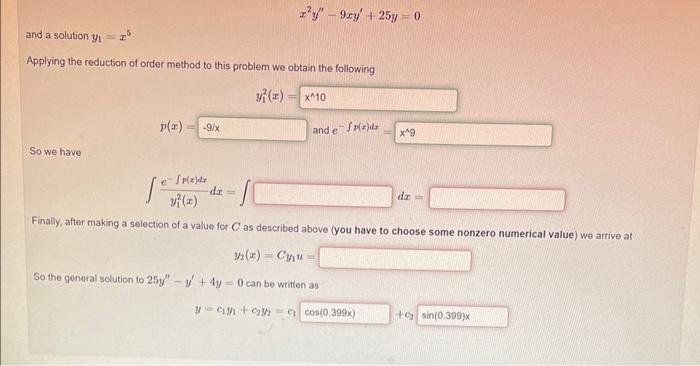 Solved 1 Point Given A Second Order Linear Homogeneous