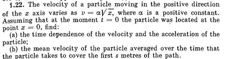 Solved 1.22. The velocity of a particle moving in the | Chegg.com