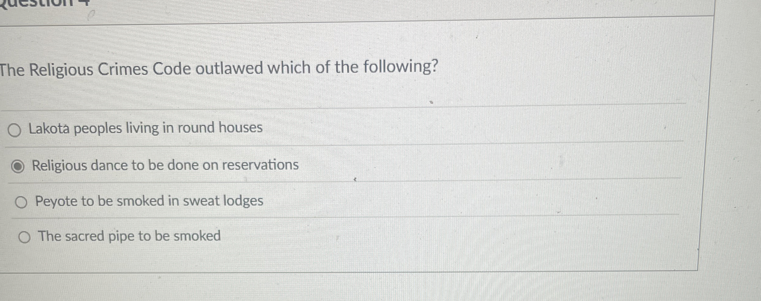 Solved The Religious Crimes Code outlawed which of the | Chegg.com