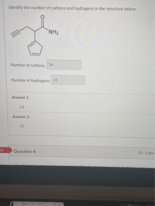 Solved Identify the number of carbons and hydrogens in the | Chegg.com