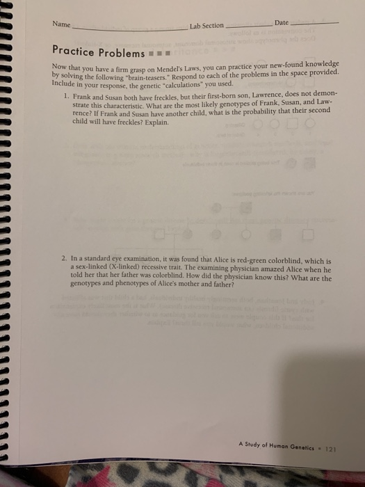 Solved Name Lab Section Date Practice Problems at you have a | Chegg.com