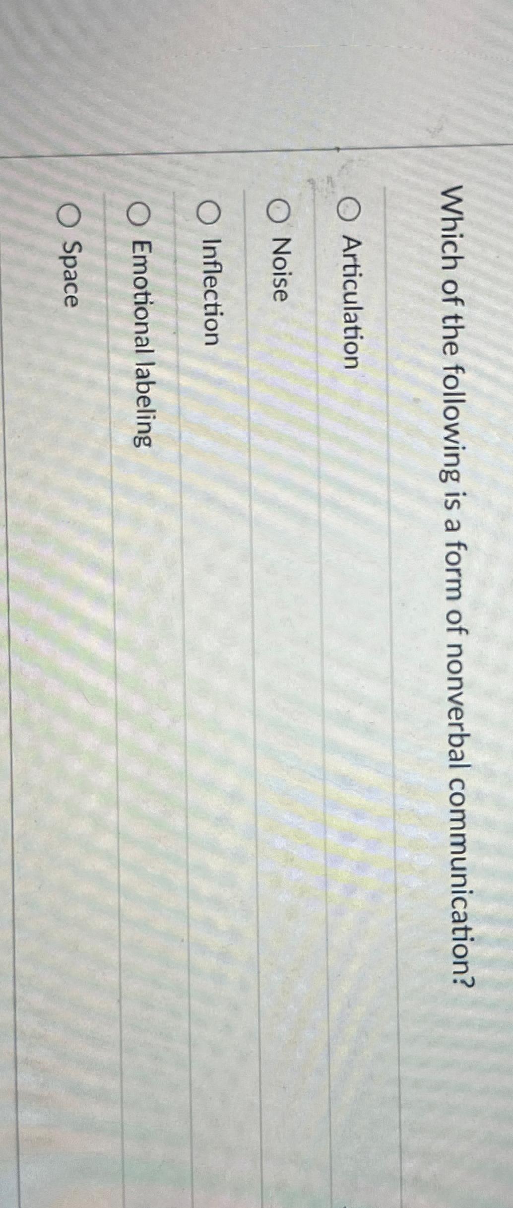 Solved Which of the following is a form of nonverbal | Chegg.com