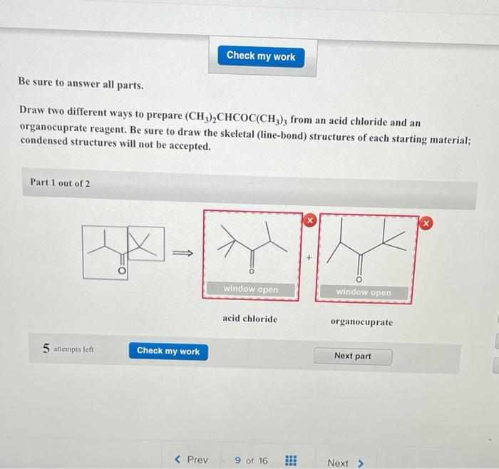 Solved Check my work Be sure to answer all parts. Draw two | Chegg.com
