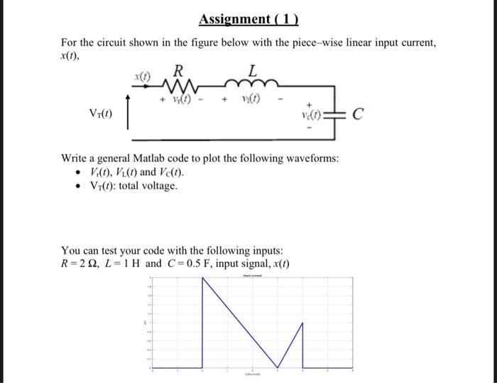 Solved Assignment (1) For the circuit shown in the figure | Chegg.com