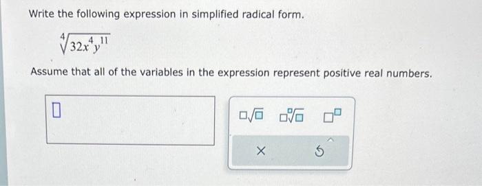 Solved Write the following expression in simplified radical | Chegg.com
