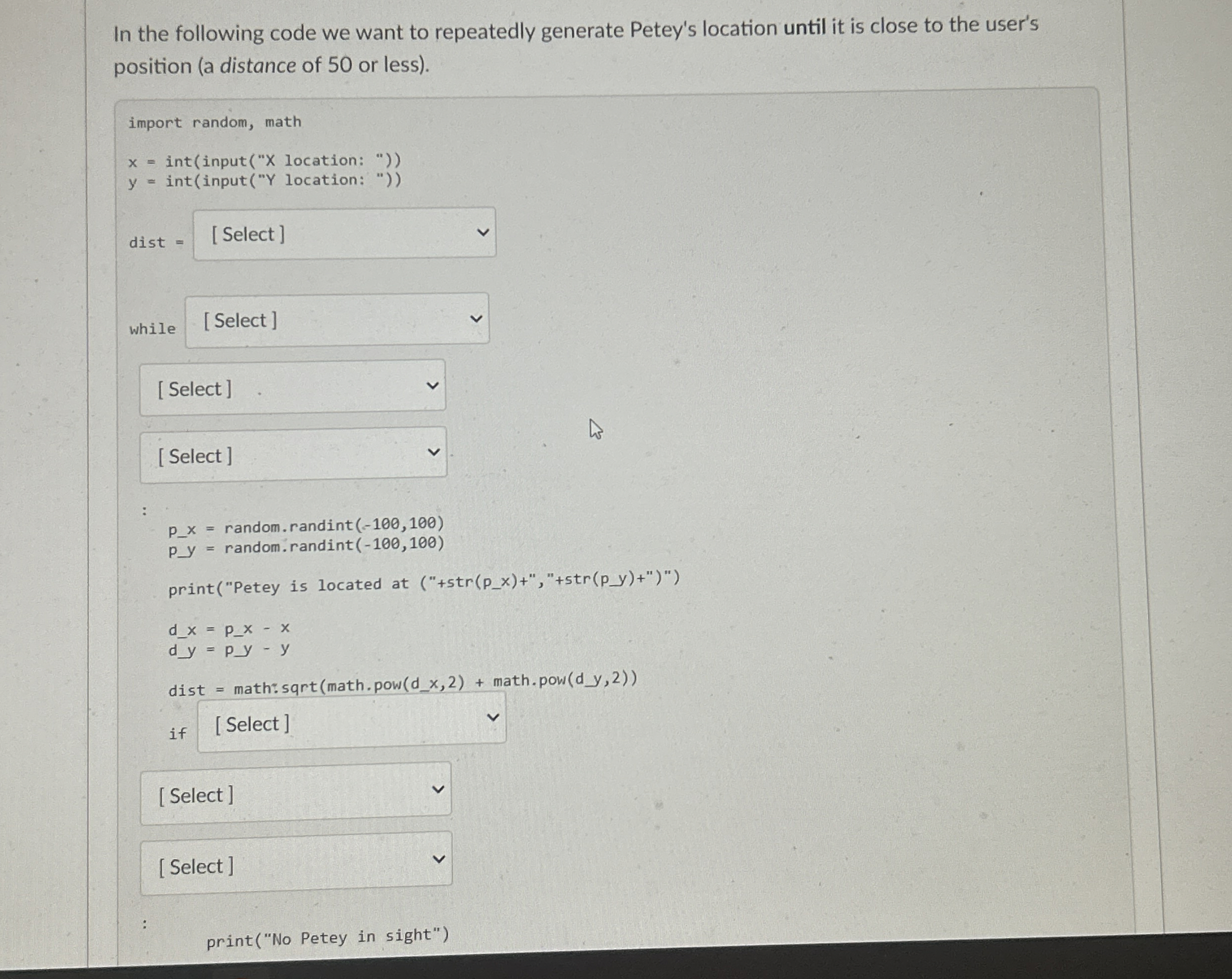 In the following code we want to repeatedly generate | Chegg.com