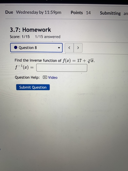 Solved Due Wednesday by 11:59pm Points 14 Submitting an 3.7: | Chegg.com