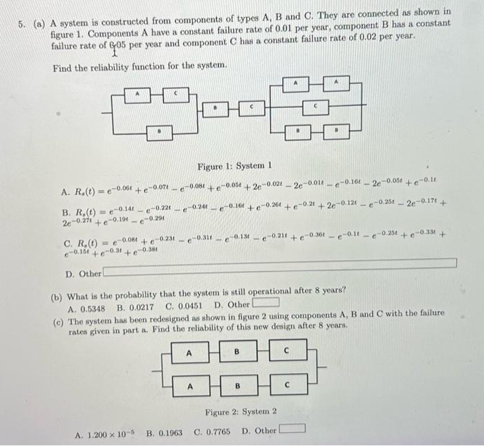 Solved Answer Only 5D please.please add workings so that i | Chegg.com