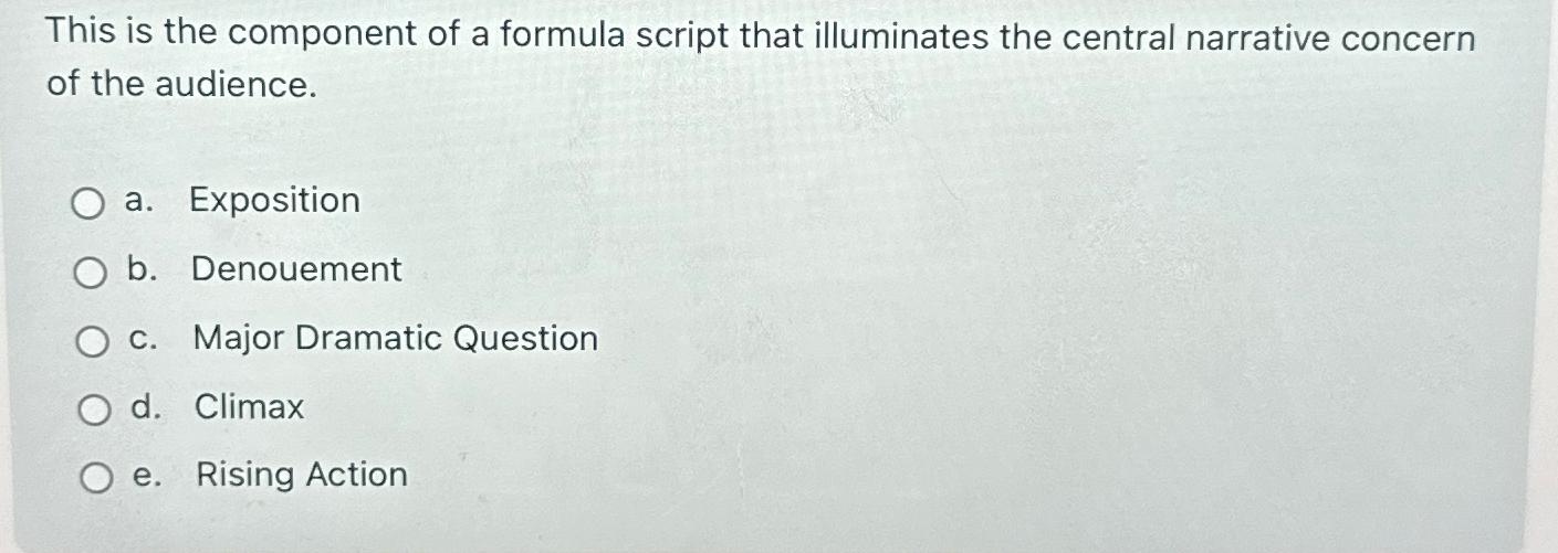 Solved This is the component of a formula script that | Chegg.com