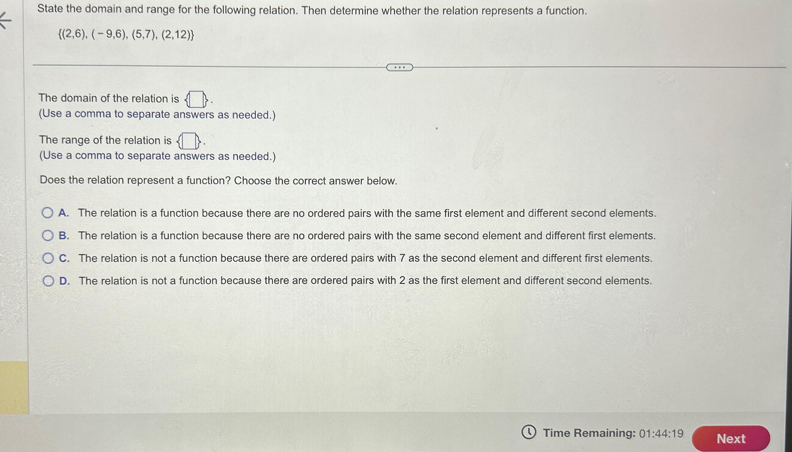 Solved State The Domain And Range For The Following | Chegg.com