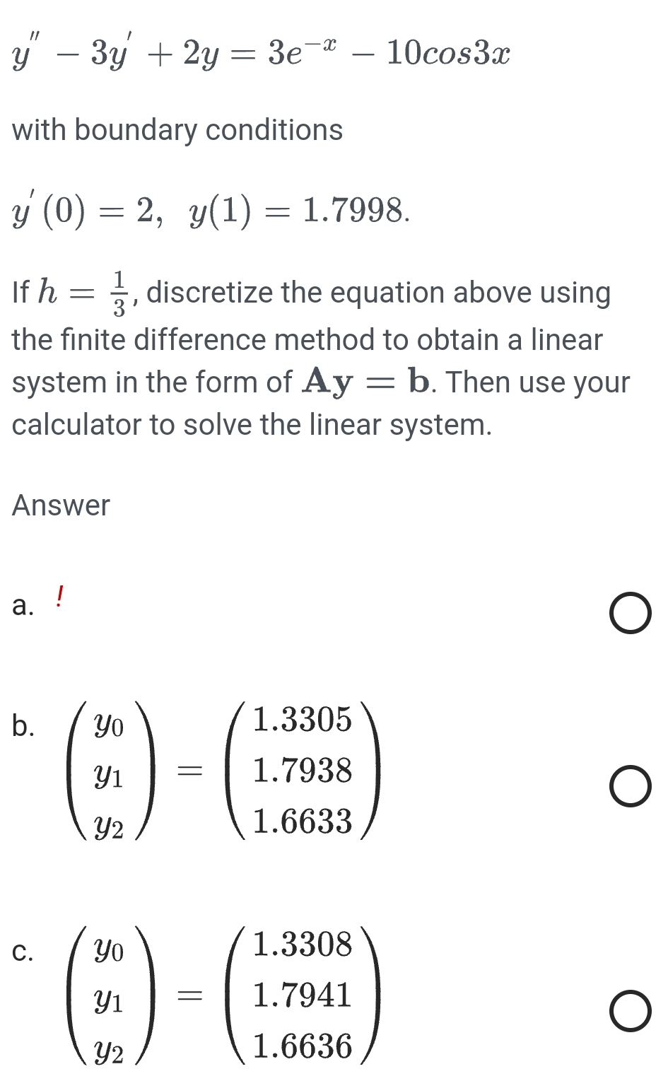 Solved Y 3y 2y 3e x 10cos3xwith Boundary Chegg solved-y-3y-2y-3e-x-10cos3xwith-boundary-chegg