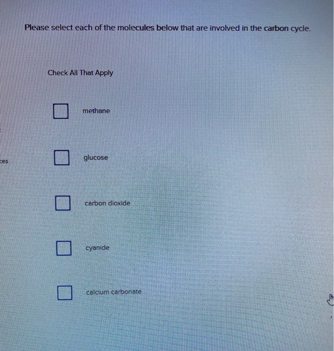 Solved Please select each of the molecules below that are | Chegg.com