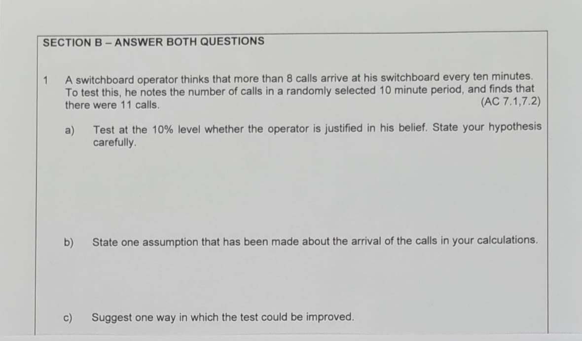 Solved SECTION B - ﻿ANSWER BOTH QUESTIONS1 ﻿A Switchboard | Chegg.com