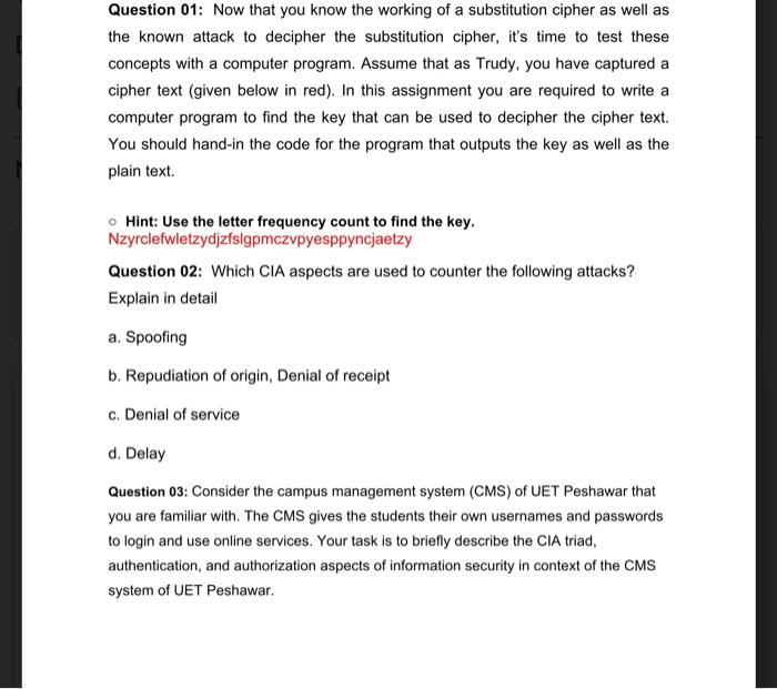 Solved Question 01: Now that you know the working of a | Chegg.com
