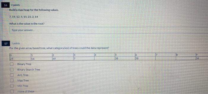 Solved points Build a Binary Search Tree with the following | Chegg.com