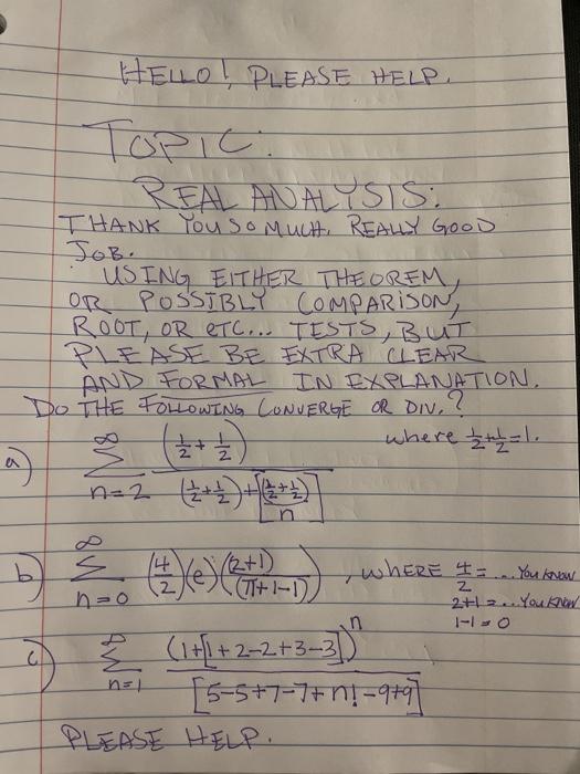 Solved HELLO ! PLEASE HELP Topic: REAL ANALYSIS: THANK You | Chegg.com
