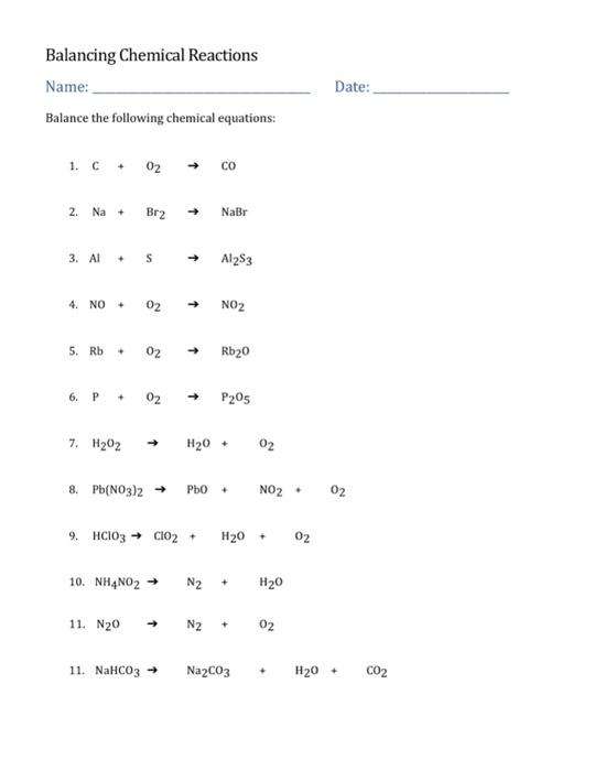 chemical reaction problem solving