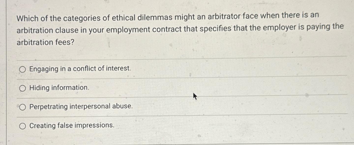 Solved Which of the categories of ethical dilemmas might an | Chegg.com