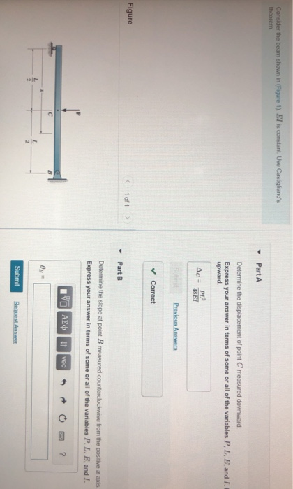 Solved Consider the beam shown in (Figure 1) El is constant. | Chegg.com
