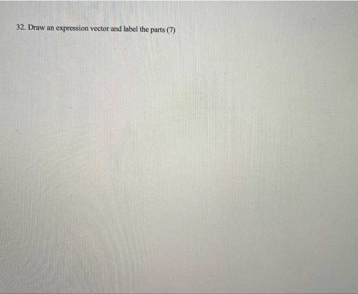 Solved 32. Draw an expression vector and label the parts (7) | Chegg.com