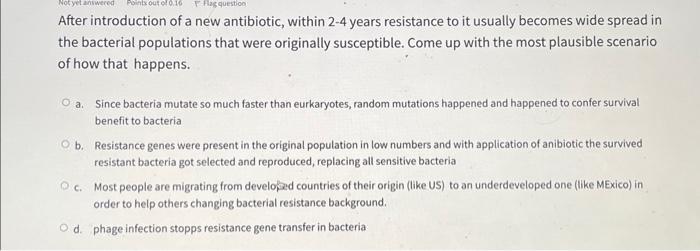 After Introduction Of A New Antibiotic Within 2 4 Chegg Com   Image