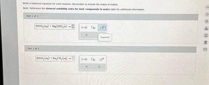 Solved Write a balanced equation for each reaction. Remember | Chegg.com