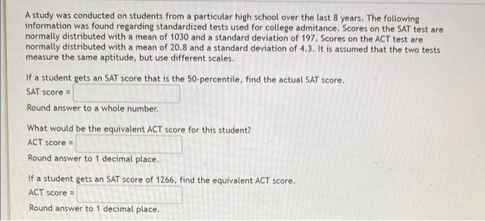 Solved A study was conducted on students from a particular | Chegg.com
