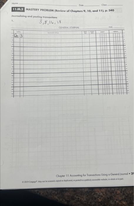 11-M.2 MASTERY PROELEM (Review of Chapters 9, 10, and | Chegg.com